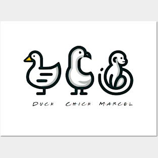 Friends - Marcel, The Chick, The Duck - Version 1 with text Posters and Art